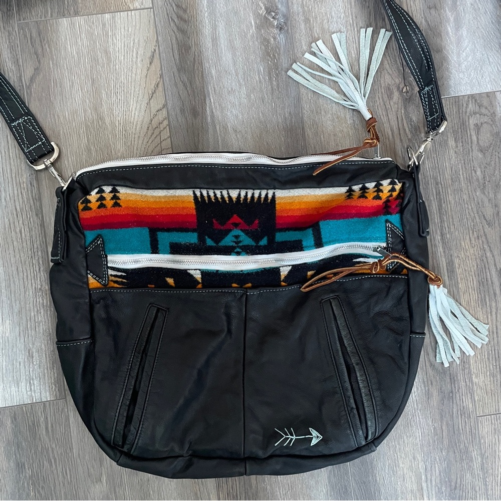 Watson and Mayberry crossbody bag Pendleton wool handmade jacket purse